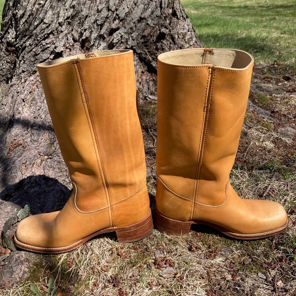 Frye Made in USA Vintage Frye Campus Boots Banana Leather 11 D 3M18774 2951 W - Picture 5 of 17